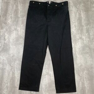 Wah Maker Pants Mens 40x30 Black Buckle Back Western Suspender Buttons USA 90s